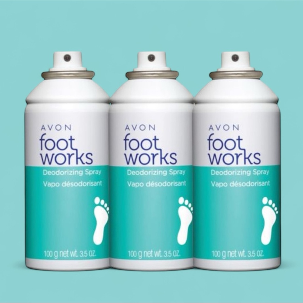 🔴NWT Avon Foot Works Deodorizing Spray 3-Can Set (3.5 oz each) - Picture 3 of 5